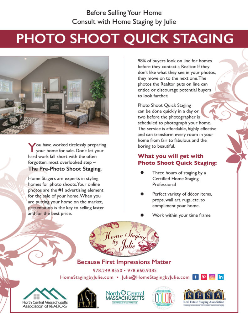 Consultation flyer designed for Home Staging By Julie by Sitka Creations.